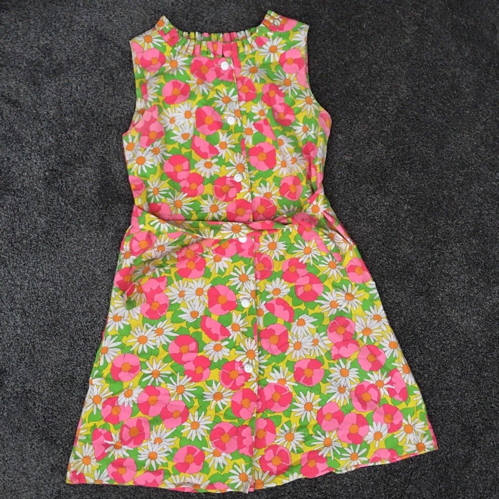 Vintage neon floral print dress
